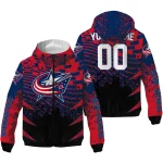 personalized columbus blue jackets brick motion navy blue black windbreaker jacket best selling