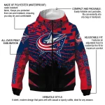 personalized columbus blue jackets brick motion navy blue black windbreaker jacket best selling