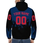 personalized columbus blue jackets flame trim navy blue black windbreaker jacket best selling
