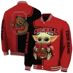 personalized cornell big red adorable yoda red black varsity jacket best selling