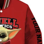 personalized cornell big red adorable yoda red black varsity jacket best selling