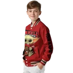 personalized cornell big red adorable yoda red black varsity jacket best selling