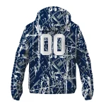 personalized dallas cowboys brushstroke pattern blue windbreaker jacket best selling