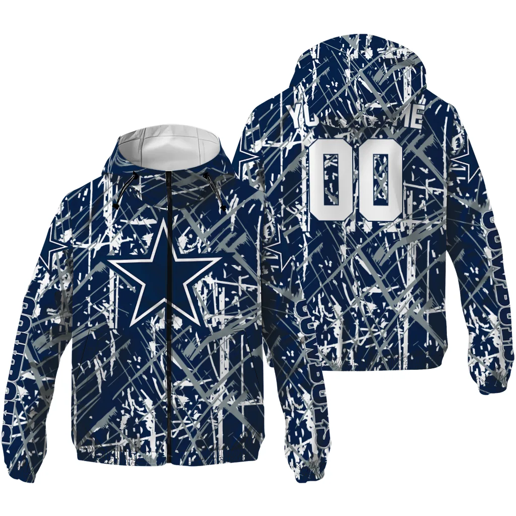 personalized dallas cowboys brushstroke pattern blue windbreaker jacket high quality personalized dallas cowboys brushstroke pattern blue windbreaker jacket high quality