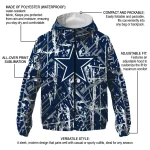 personalized dallas cowboys brushstroke pattern blue windbreaker jacket best selling