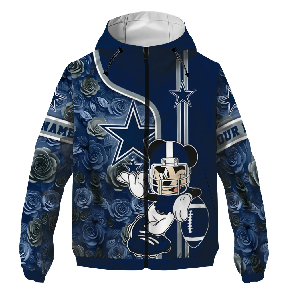 personalized dallas cowboys football micky mouse blue windbreaker jacket best selling personalized dallas cowboys football micky mouse blue windbreaker jacket best selling