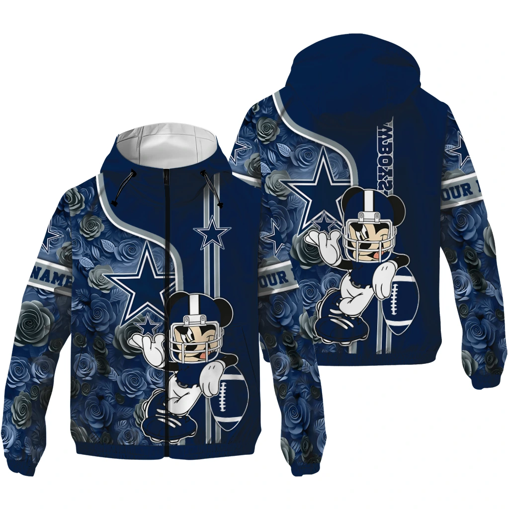 personalized dallas cowboys football micky mouse blue windbreaker jacket high quality personalized dallas cowboys football micky mouse blue windbreaker jacket high quality