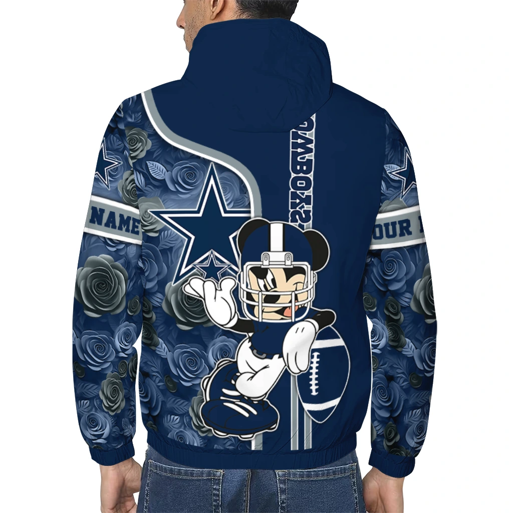 personalized dallas cowboys football micky mouse blue windbreaker jacket trendy personalized dallas cowboys football micky mouse blue windbreaker jacket trendy