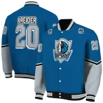 personalized dallas mavericks chevron style blue varsity jacket best selling