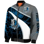 personalized dallas mavericks electric flash blue bomber jacket best selling