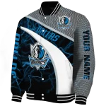 personalized dallas mavericks electric flash blue varsity jacket best selling