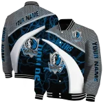 personalized dallas mavericks electric flash blue varsity jacket best selling