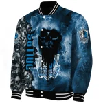 personalized dallas mavericks skull cluster blue varsity jacket best selling