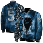 personalized dallas mavericks skull cluster blue varsity jacket best selling