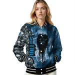 personalized dallas mavericks skull cluster blue varsity jacket best selling