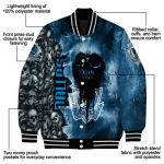 personalized dallas mavericks skull cluster blue varsity jacket best selling