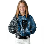 personalized dallas mavericks skull cluster blue varsity jacket best selling