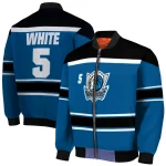 personalized dallas mavericks stripe statement blue black bomber jacket best selling