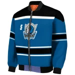 personalized dallas mavericks stripe statement blue black bomber jacket best selling