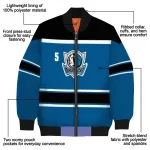 personalized dallas mavericks stripe statement blue black bomber jacket best selling