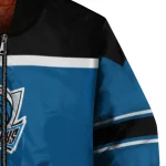 personalized dallas mavericks stripe statement blue black bomber jacket best selling