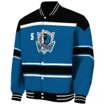 personalized dallas mavericks stripe statement blue black varsity jacket best selling