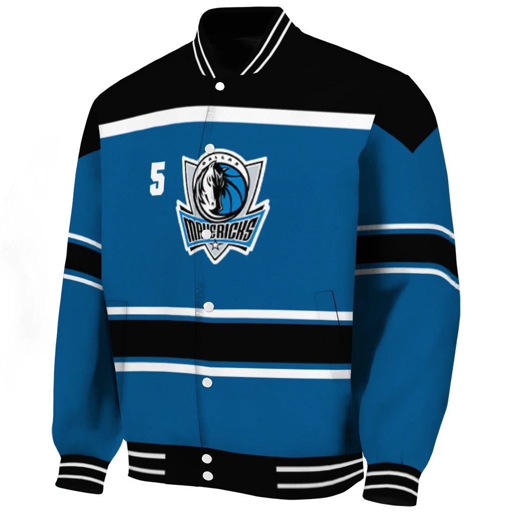 personalized dallas mavericks stripe statement blue black varsity jacket best selling personalized dallas mavericks stripe statement blue black varsity jacket best selling