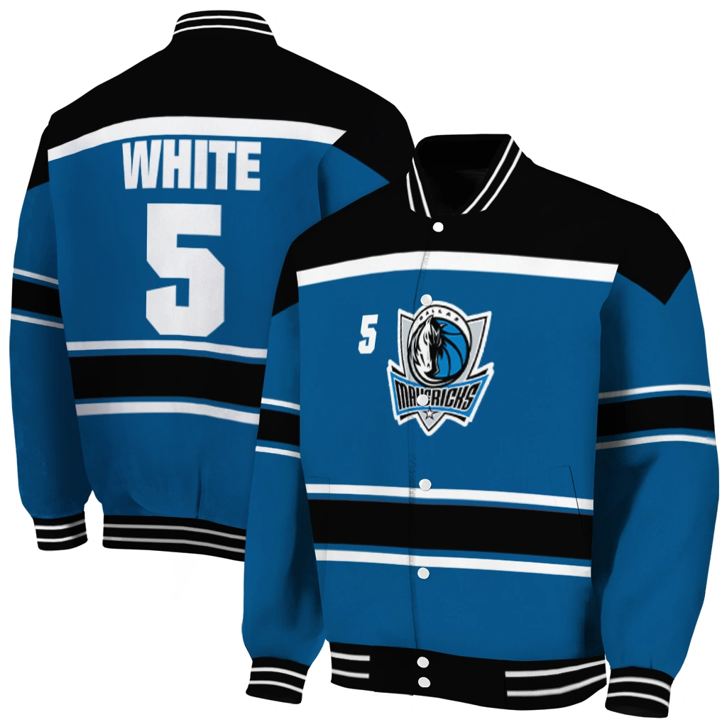 personalized dallas mavericks stripe statement blue black varsity jacket fashion forward personalized dallas mavericks stripe statement blue black varsity jacket fashion forward