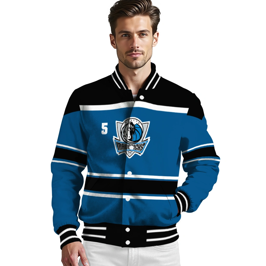 personalized dallas mavericks stripe statement blue black varsity jacket high quality personalized dallas mavericks stripe statement blue black varsity jacket high quality
