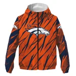 personalized denver broncos abstract streaks orange windbreaker jacket best selling