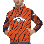 personalized denver broncos abstract streaks orange windbreaker jacket best selling