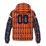 personalized denver broncos lightning strike grid orange windbreaker jacket best selling