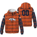personalized denver broncos lightning strike grid orange windbreaker jacket best selling