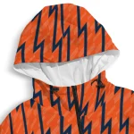 personalized denver broncos lightning strike grid orange windbreaker jacket best selling