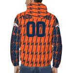 personalized denver broncos lightning strike grid orange windbreaker jacket best selling