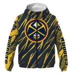 personalized denver nuggets abstract streaks blue windbreaker jacket best selling