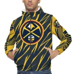 personalized denver nuggets abstract streaks blue windbreaker jacket best selling