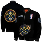 personalized denver nuggets claw edge black bomber jacket best selling