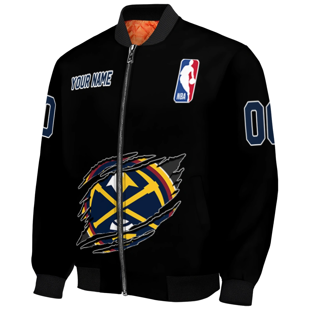 personalized denver nuggets claw edge black bomber jacket fashion forward personalized denver nuggets claw edge black bomber jacket fashion forward