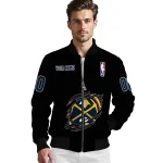 personalized denver nuggets claw edge black bomber jacket best selling