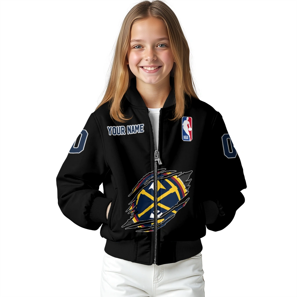 personalized denver nuggets claw edge black bomber jacket top rated personalized denver nuggets claw edge black bomber jacket top rated