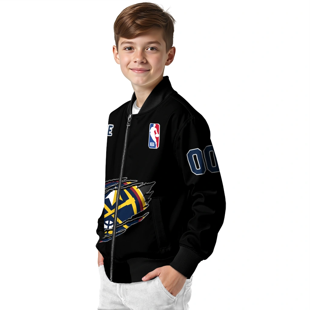 personalized denver nuggets claw edge black bomber jacket trendy personalized denver nuggets claw edge black bomber jacket trendy