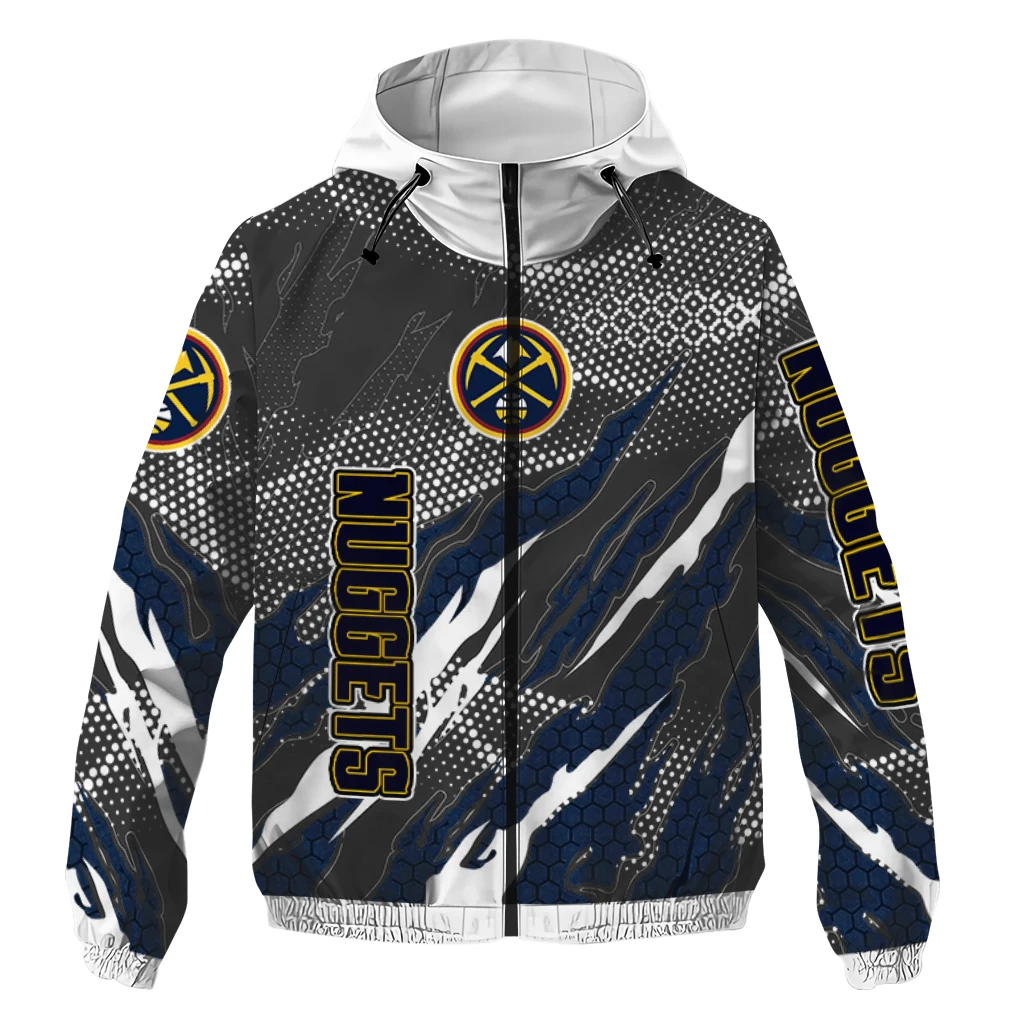 personalized denver nuggets claw mesh blue gray windbreaker jacket best selling personalized denver nuggets claw mesh blue gray windbreaker jacket best selling