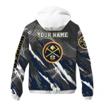 personalized denver nuggets claw mesh blue gray windbreaker jacket best selling