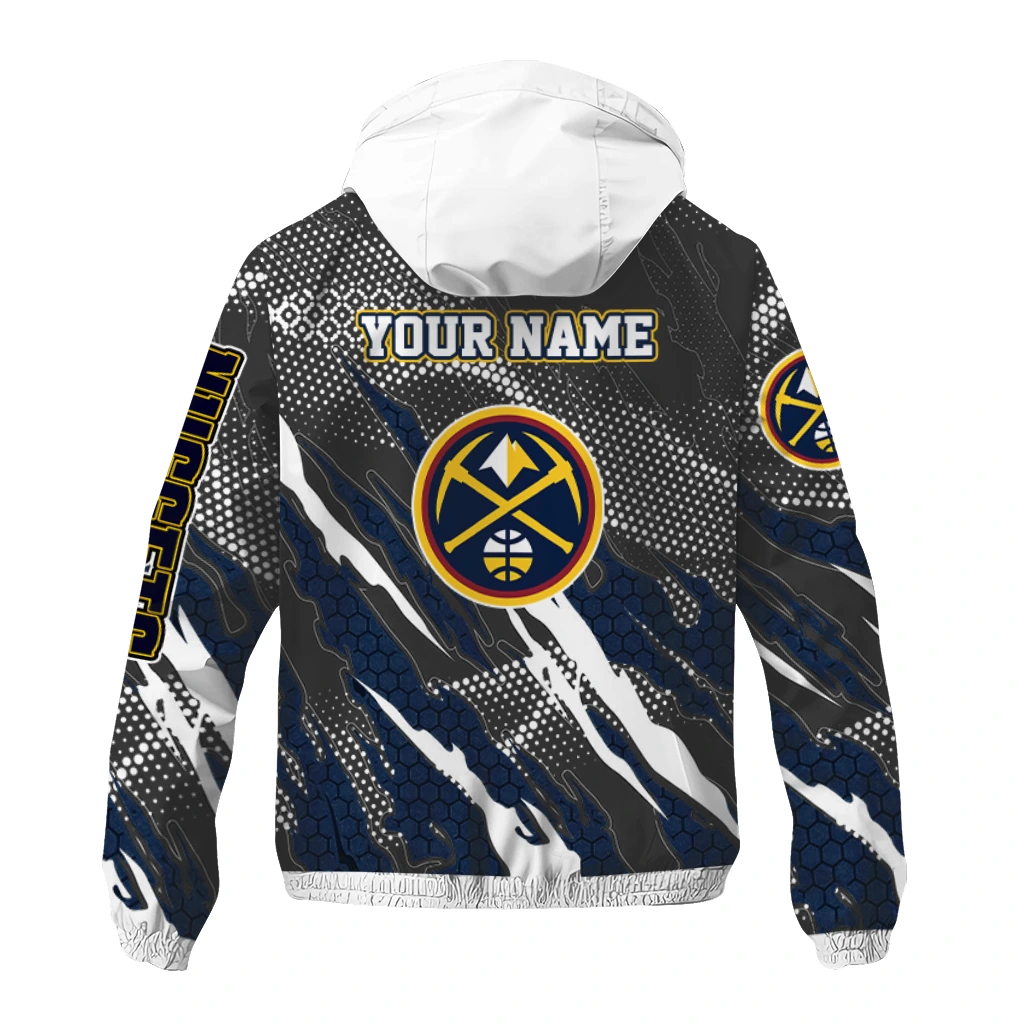 personalized denver nuggets claw mesh blue gray windbreaker jacket fashion forward personalized denver nuggets claw mesh blue gray windbreaker jacket fashion forward