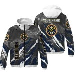 personalized denver nuggets claw mesh blue gray windbreaker jacket best selling