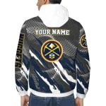personalized denver nuggets claw mesh blue gray windbreaker jacket best selling