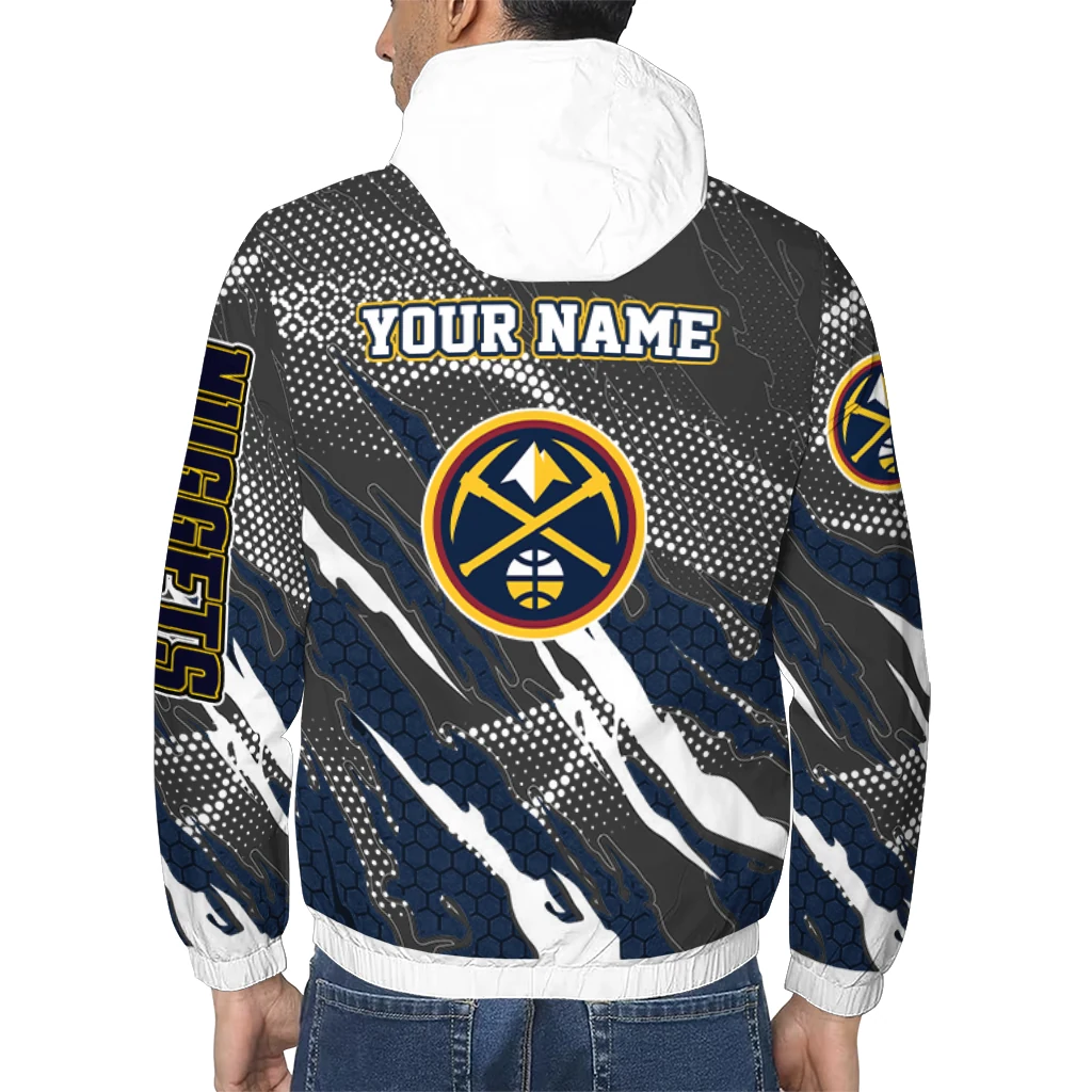 personalized denver nuggets claw mesh blue gray windbreaker jacket trendy personalized denver nuggets claw mesh blue gray windbreaker jacket trendy
