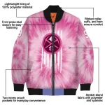 personalized denver nuggets pink tie dye pink bomber jacket best selling