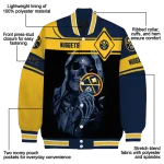 personalized denver nuggets reaper hands blue black varsity jacket best selling